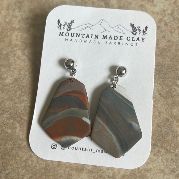 Jewelry - NEW Handmade Marbled Fall Earrings